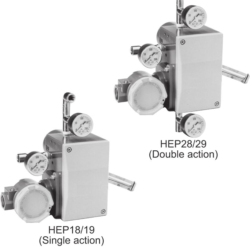 o. SS2-HEP180-0100 OVERVIEW FM Explosionproof approval Electro-Pneumatic Valve Positioners Mounted on control valves, HEP Electro-Pneumatic Valve Positioners model HEP18/19/28/29 control valve
