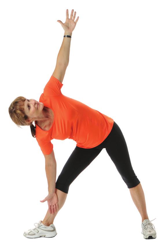 Keeping your belly facing forward, inhale and turn your right foot to the right. Exhale and bring your right hand towards the right big toe while the left hand points up towards the ceiling.