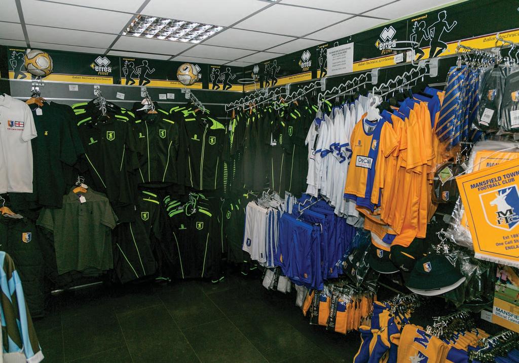 MERCHANDISE Merchandise Mansfield Town F.C. has a shop at One Call Stadium, which sells a wide range of club-related merchandise.