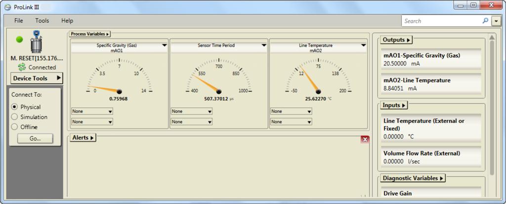 SGM Compatible Devices ProLink III software: a configuration and service tool ProLink III software is an easy-to-use interface that allows you to view key process variables and