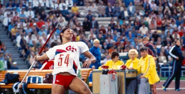 María Colón of Cuba throws to win the women s javelin final. She set a world and Olympic record of 68.4 meters on July 25, 1980. Table of Contents To Be the Best in the World.