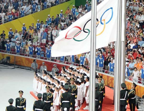 The Olympic flag is lowered at the closing ceremony of the 2008 Summer Games in Beijing, China. The next two Olympics, in Paris (1900) and St. Louis (1904), were less successful.