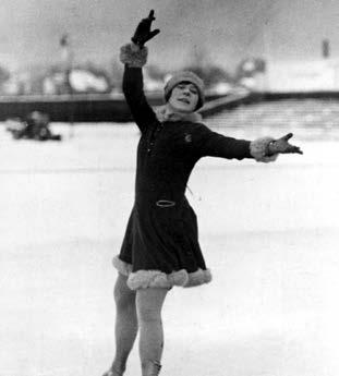 One of the female skaters competing in 1924 was Norway s twelve-year-old Sonja Henie (SOHN-yuh HEN-ee). She fell during her race and finished last.