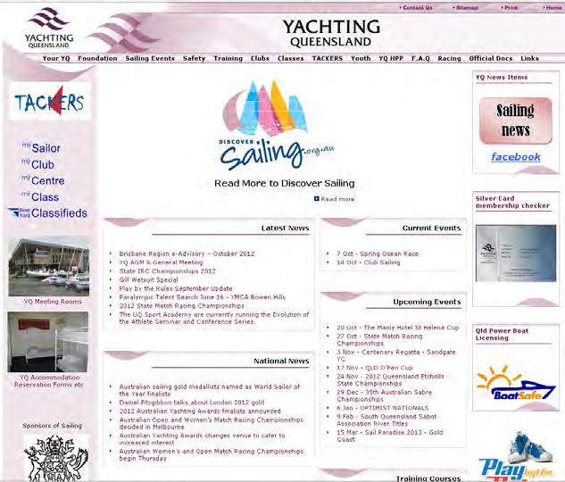Website Yachting Queensland endeavours to continually update and improve its website.