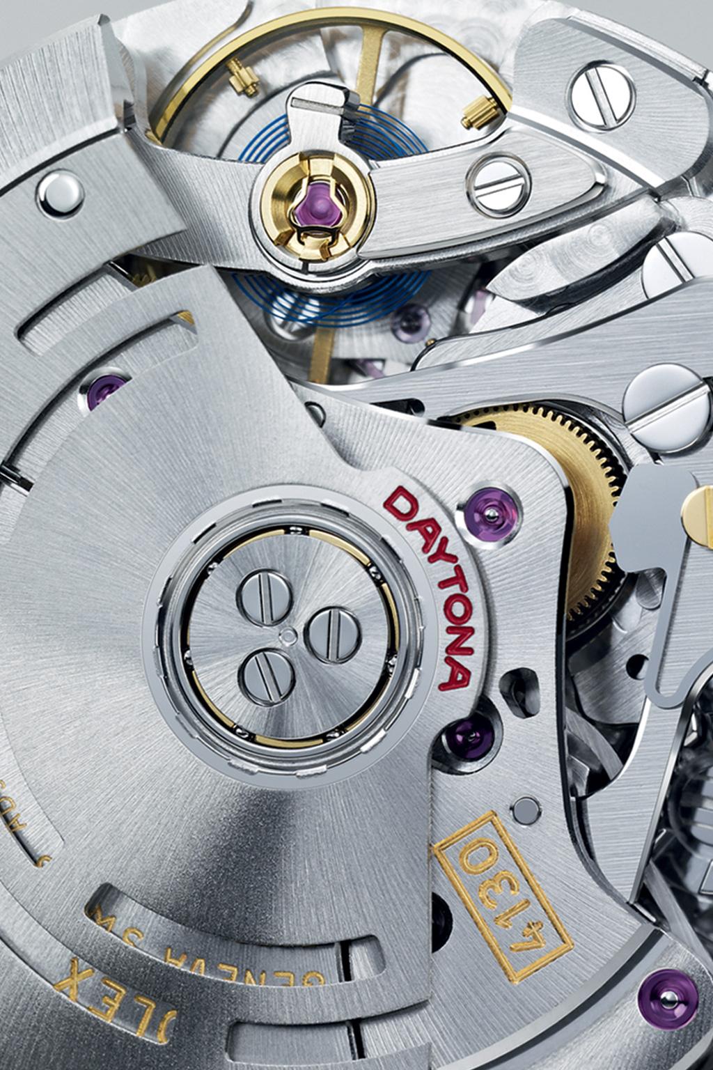 4130 VERTICAL CLUTCH AND INCREASED PRECISION The Cosmograph Daytona is equipped with a new-generation self winding chronograph movement calibre 4130 entirely designed and manufactured in-house.