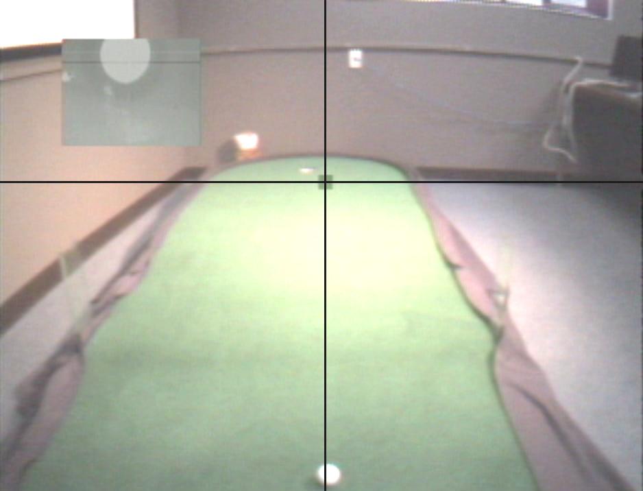 The three frames on the left are during the green reading and setup for the putt while the three frames on the right are during a stroke.