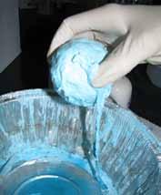 Add 10 ml of water. Stir to mix the water and liquid latex. Add food colouring if desired.
