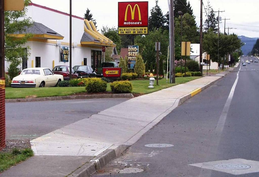 Fast food typically favors drive-thru over
