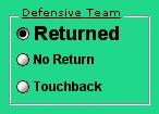 If Blocked button is selected then the Defensive Team choices (Figure 26) appear.