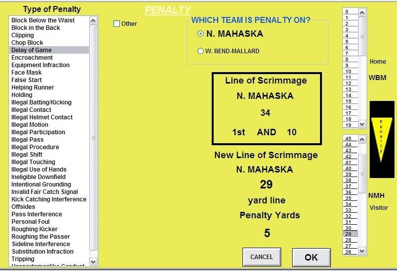 --- PENALTY NOTE: If Penalties - Show All Plays is selected in the Preferences