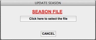 Figure 39 After selecting the Season File then the dialog box expands (Figure 40) and you select the game file that