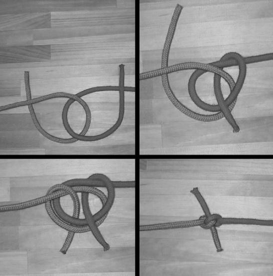 Hunters Bend The Hunters Bend is a fairly simple knot that is used to tie two lines together. First you Place the running end under the standing part to form a loop.