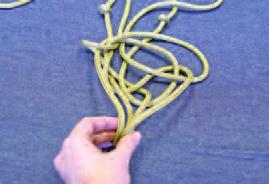 The two overhand knots also might be uneven to the fiador knot.