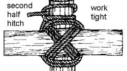Strength is improved if care is taken to lay the rope wraps and fraps in parallel with a minimum of crossing.