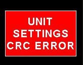 Vega ASV- Operating Manual Page 4 6 Error Messages Unit settings CRC error.