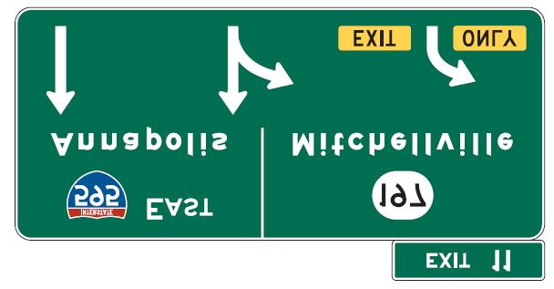 190 191 192 193 194 195 196 At existing or non-reconstructed locations where Exit Direction and Pull-Through signs exist at the theoretical gore, the existing sign support structure may remain in