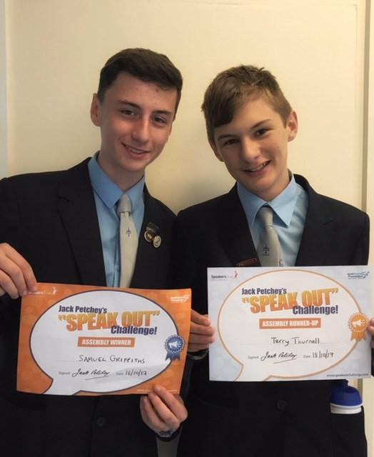 The Sandon School Newsletter 16 November 2017 JACK PETCHEY SPEAK OUT! CHALLENGE On Wednesday, 18 October, a selected group of year 10 students completed the Jack Petchey 'Speak Out!