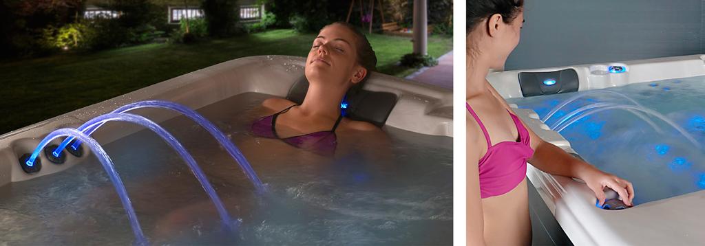 This is featured in many of our jets, pillow inserts, water features and around the top edge area of the spa.