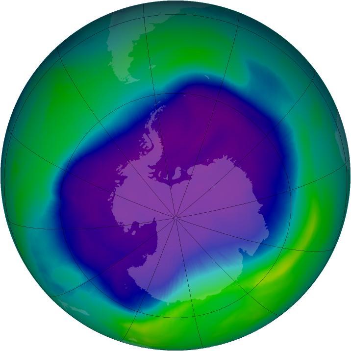 Largest Antarctic ozone hole measured to date: