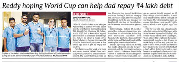 Midday Reddy hoping World Cup can help