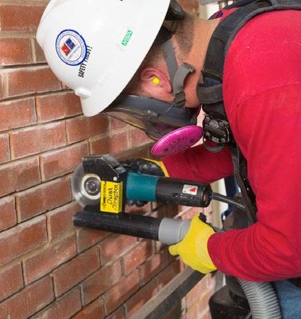 When using handheld grinders for mortar removal indoors or in enclosed areas (areas where airborne dust can buildup, such as a structure with a roof and three walls), employers must provide