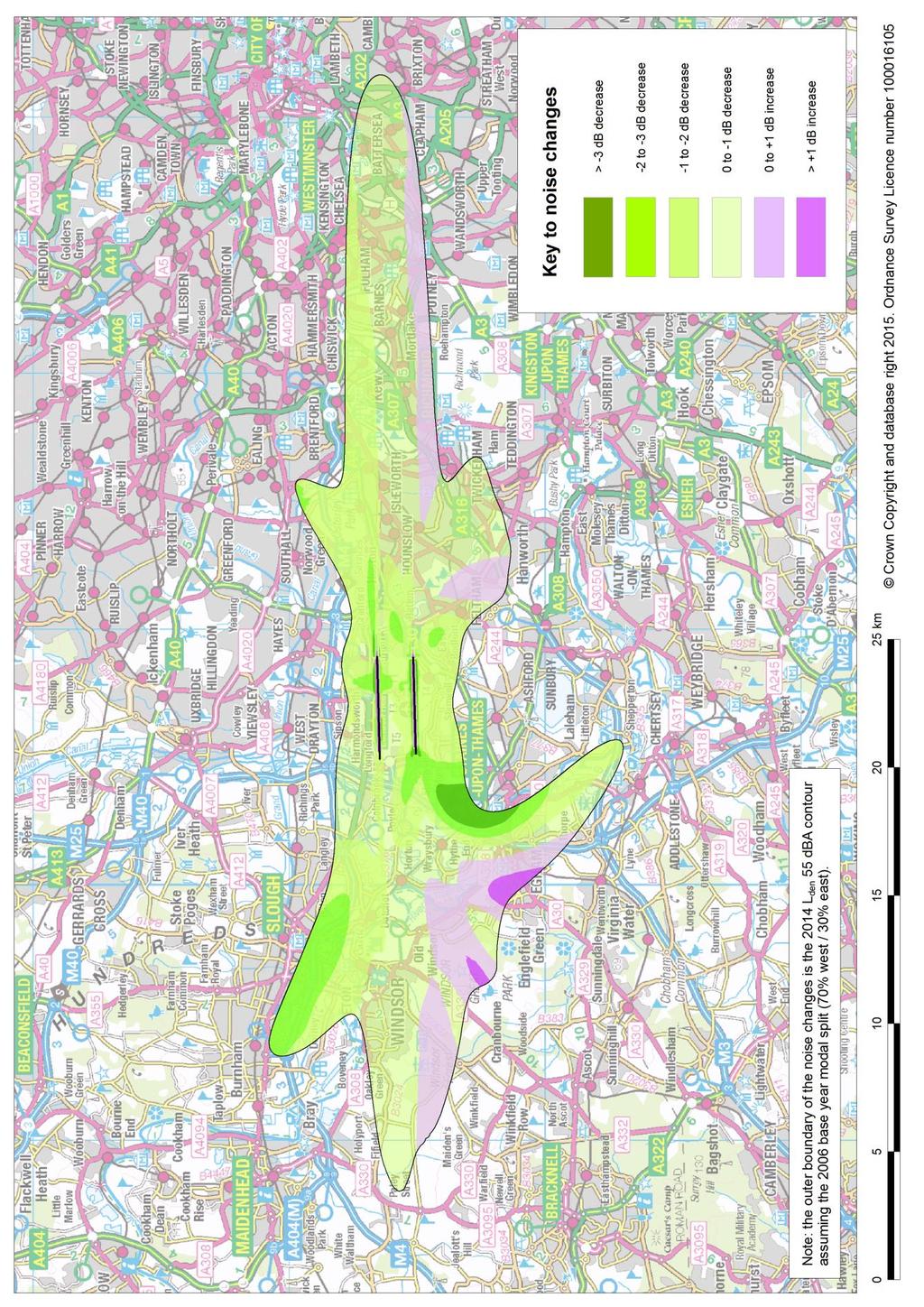 Appendix B: Figures Figure 13 Heathrow noise change map for vs 2006