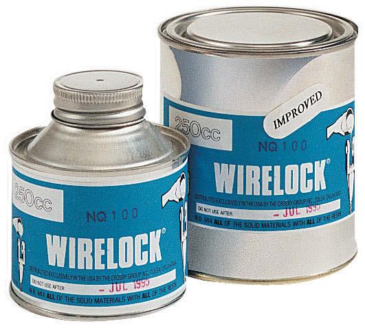 WIRELOCK RESIN FOR SPELTER SOCKETS NOT AVAILABLE IN CANADA Note: For use on 416, 417, 427 and 517 spelter sockets only. 100% termination efficiency.
