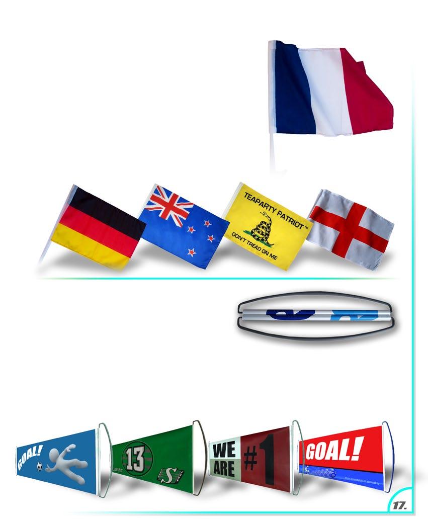 Ideal for National Events, Professional Teams, Sports Clubs and Promotional Gifts Flag Material: - 75D Polyester Flag mounted on a 45cm flexible pole Flag Approx 30 x 45cm Approx 40g per flag Up to 4