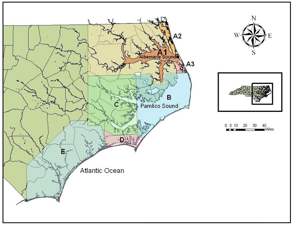 Figure 42. Management unit areas used by the NCDMF s observer programs.