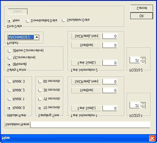 (2) Description of function New : Create a new simulation. Open : Displays previously saved simulation data. Delete : Deletes previously saved simulation data.