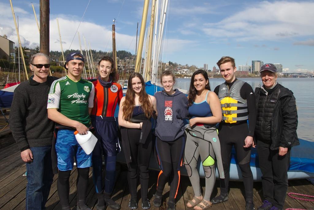 Club. Thirty six sailors from Hood River, Portland, and Newport came ready to sail, but light winds delayed the start of racing by nearly an hour, until a light northerly slowly filled in.