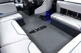 Carpet and non-ski deck traction are available in Axis models. The added comfort requires some additional attention to the interior of the deck.