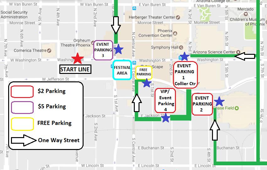 Parking Map Event Parking 5 CityScape Sponsor Parking 6 VIP Parking 4 Talking Stick Event Parking 2 333 Garage 1.