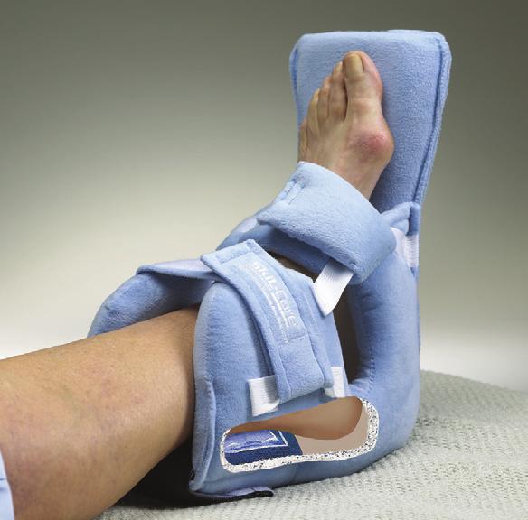 Pressure Relief Wound Care Foot Drop Heel-Off Loading - Foot Drop Protection Wipe-Clean Heel-Float Zero pressure on heel Low-Shear II cover reduces skin-damaging friction and wipes clean for easy