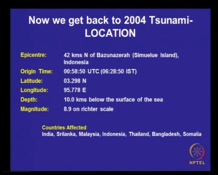 So, but this means the case 12th April, very recently you would have heard about the tsunami I mean the earthquake, so there also warning given that was on April 12th the initial and today is 15