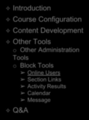 Online Users Block Introduction Course Configuration