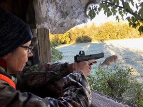 2017 Becoming an Outdoors Woman handgun deer hunt event near Fargo.