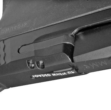 OPEN POSITION. WARNING: ALWAYS TREAT EVERY FIREARM AS IF IT IS LOADED AND WOULD FIRE IF THE TRIGGER IS PULLED. A LOADED CHAMBER INDICATOR MAY HELP DETERMINE WHETHER THE CHAMBER IS LOADED OR UNLOADED.
