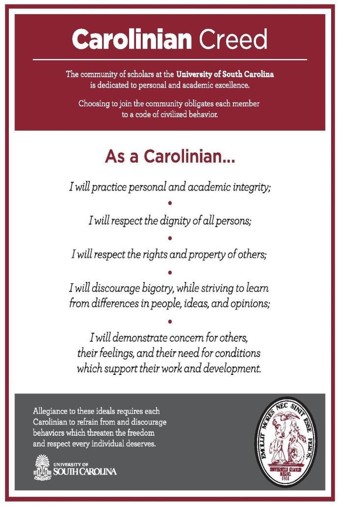 University of South Carolina Homecoming 2017 Vision The vision of the Homecoming Commission is to promote a unique environment that caters to the