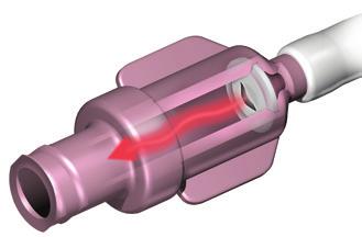 PASV Valve Technology Performance INFUSION AND ASPIRATION Approximately 4x greater pressure required to open valve outward for aspiration easily achieved by gently pulling back with 10 ml syringe