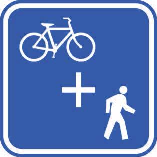 Bicycle and pedestrian mode-specific guide signs shall be adapted from MN MUTCD signs D11-1 and D11-2.