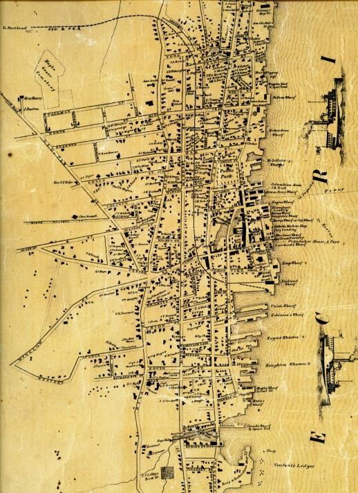 Detail from the 1858 Map of Bath, Maine.
