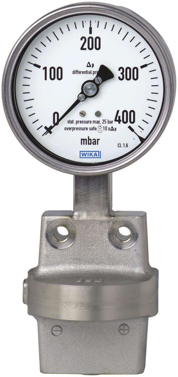 Pressure Differential pressure gauge For the process industry Model 732.51, all-metal media chamber WIKA data sheet PM 07.