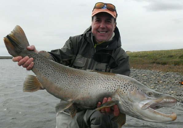 THE FISHING t Kau Tapen we fish for Sea-Run ABrown Trout weighing an average of 7 lbs and ascending