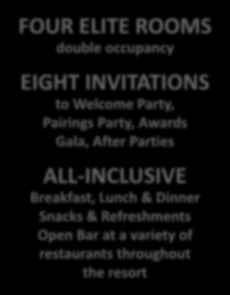 Party, Awards Gala, After Parties ALL-INCLUSIVE Breakfast, Lunch & Dinner