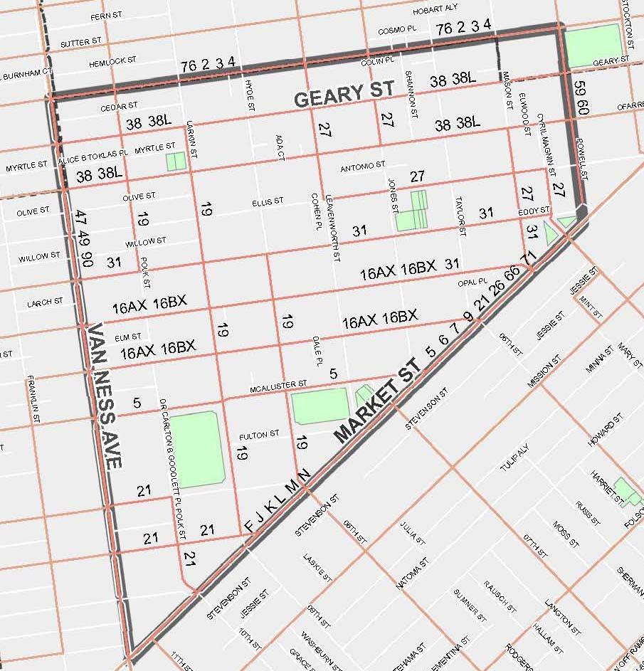 TENDERLOIN WISHLIST What transportation-related improvements you would like to see? Use a dot to indicate the heart or center of the neighborhood.