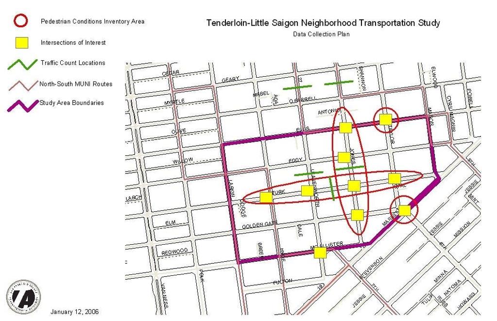 PREVIOUS STUDIES Many transportation-related studies have been prepared in the Tenderloin since 1997 Previous Studies North of Market Planning Coalition - Tenderloin 2000 Survey and Plan (1992)