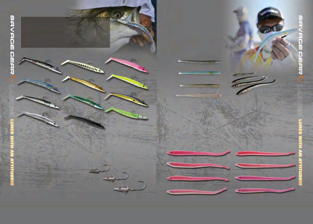 Sandeels Slugs In our effort to develop a program for saltwater lure fishing, we designed a series of ultra realistic sandeel slugs that have a solid front body and a hollow tail section that makes