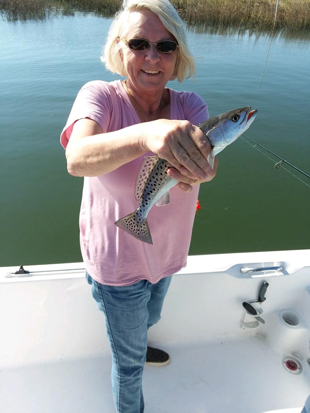 Captain Garret Ross of Miss Judy Charters took Mary Shaw of Blue Ridge, Georgia is holding a nice