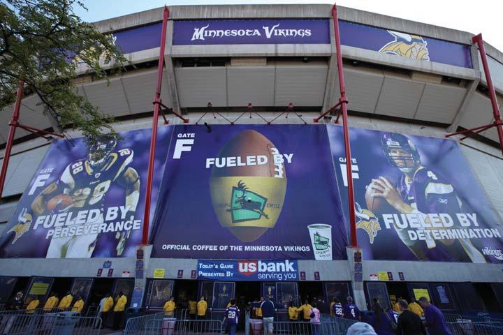 VIKINGS EXTRA POINTS VIKINGS SIGN 2 NEW PARTNERSHIPS VIKINGS ANNOUNCE NEW GATE-SIGNAGE PARTNERSHIPS WITH CARIBOU COFFEE AND THE MINNESOTA ARMY NATIONAL GUARD Eden Prairie, MN Earlier this season, the